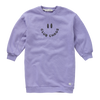 Sweaterjurk in zacht lila met Club Chaos-print uit de Club Chaos collectie van Sproet & Sprout.