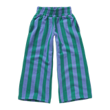 Gestreepte meisjesbroek in lila en diepgroen uit de Club Chaos collectie van Sproet & Sprout.