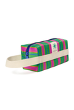 Handgemaakte Groene Sakura Beach Pouch van Studio Noos met Japanse kersenbloesemprint, ideaal voor het opbergen van baby essentials of make-up. Verkrijgbaar bij Little Fashion Addict
