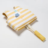 Zwemvest Sid the Seagull van Sunnylife in geel met witte strepen – geschikt voor kinderen van 1 tot 2 jaar (11–15 kg) | Ontdek Sunnylife bij Little Fashion Addict