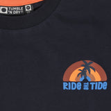 Donkerblauwe jongens t-shirt met surfprint van Tumble ’n Dry | Bondi Beach T-shirt van Tumble 'n Dry - Verkrijgbaar bij Little Fashion Addict