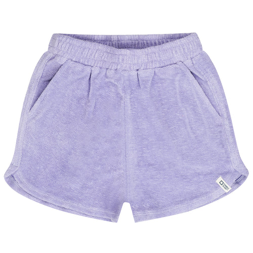 Lila badstof short voor meisjes van Tumble ’n Dry | Camille Deux Short Lavender van Tumble 'n Dry - verkrijgbaar bij Little Fashion Addict
