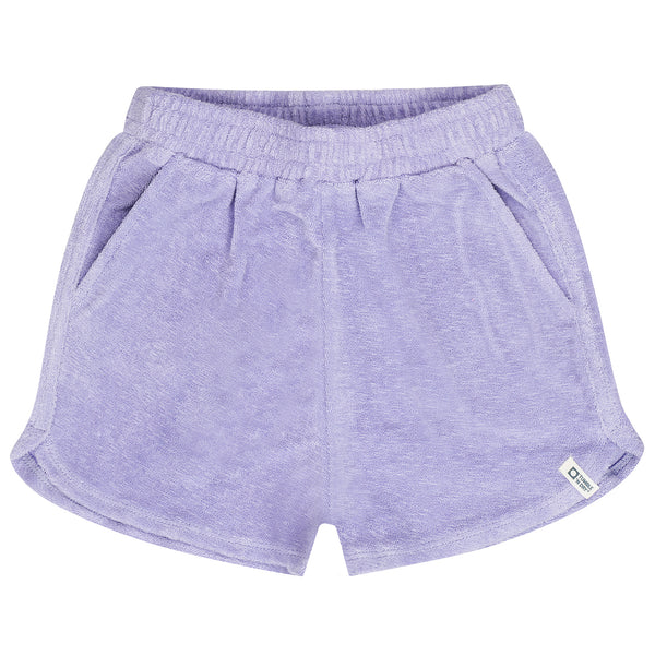 Lila badstof short voor meisjes van Tumble ’n Dry | Camille Deux Short Lavender van Tumble 'n Dry - verkrijgbaar bij Little Fashion Addict