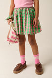 Groen roze geruite meisjesrok van Tumble ’n Dry | Franca Skirt van Tumble 'n Dry - Verkrijgbaar bij Little Fashion Addict