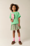 Groen roze geruite meisjesrok van Tumble ’n Dry | Franca Skirt van Tumble 'n Dry - Verkrijgbaar bij Little Fashion Addict