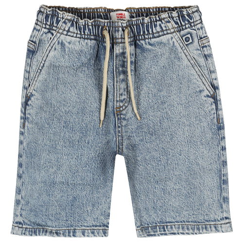 Lichtblauwe denim short voor jongens met elastische taille van Tumble ’n Dry | Juan Shorts Denim Light Vintage van Tumble 'n Dry - verkrijgbaar bij Little Fashion Addict