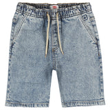 Lichtblauwe denim short voor jongens met elastische taille van Tumble ’n Dry | Juan Shorts Denim Light Vintage van Tumble 'n Dry - verkrijgbaar bij Little Fashion Addict