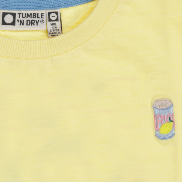 Lichtgele t-shirt voor meisjes met citroenprint van Tumble 'n Dry | Lemons T-shirt Tumble 'n Dry - verkrijgbaar bij Little Fashion Addict
