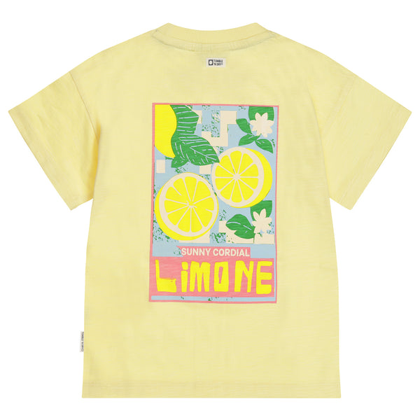 Lichtgele t-shirt voor meisjes met citroenprint van Tumble 'n Dry | Lemons T-shirt Tumble 'n Dry - verkrijgbaar bij Little Fashion Addict