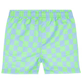 Groen-blauwe jongens zwembroek met ruitpatroon van Tumble ’n Dry | Manaus Zwemshort van Tumble 'n Dry - verkrijgbaar bij Little Fashion Addict