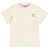 Ivoorkleurig meisjes T-shirt met palmprint van Tumble ’n Dry | Maringa T-shirt Tumble 'n Dry - verkrijgbaar bij Little Fashion Addict