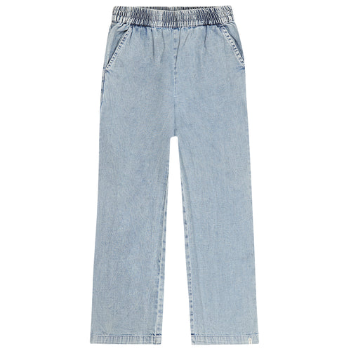 Lichtblauwe wide leg broek in denimlook van Tumble ’n Dry | Mora Broek Denim Light Stonewash van Tumble & Dry - Verkrijgbaar bij Little Fashion Addict