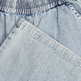 Lichtblauwe wide leg broek in denimlook van Tumble ’n Dry | Mora Broek Denim Light Stonewash van Tumble & Dry - Verkrijgbaar bij Little Fashion Addict