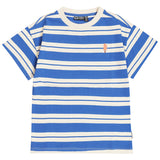 Felblauw gestreepte jongens T-shirt met ijsje van Tumble ’n Dry | Nautic T-shirt van Tumble 'n Dry - Verkrijgbaar bij Little Fashion Addict