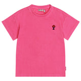 Fuchsia meisjes T-shirt met geborduurd ijsje van Tumble 'n Dry | Rouen Deux T-shirt Tumble 'n Dry - verkrijgbaar bij Little Fashion Addict
