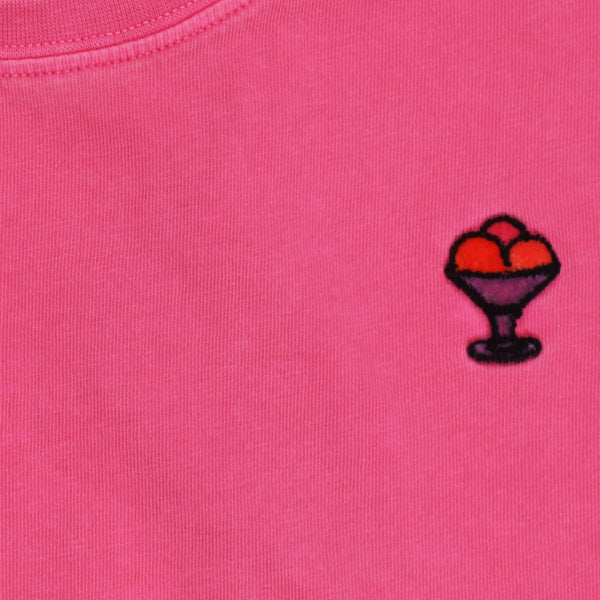 Fuchsia meisjes T-shirt met geborduurd ijsje van Tumble 'n Dry | Rouen Deux T-shirt Tumble 'n Dry - verkrijgbaar bij Little Fashion Addict