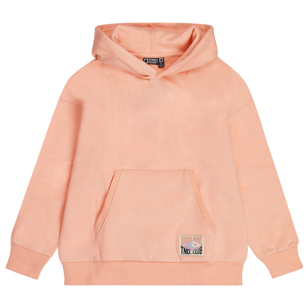 Koraaloranje unisex hoodie met kap van Tumble ’n Dry | Salty Hoodie Sweater in apricot blush van Tumble 'n Dry - verkrijgbaar bij Little Fashion Addict