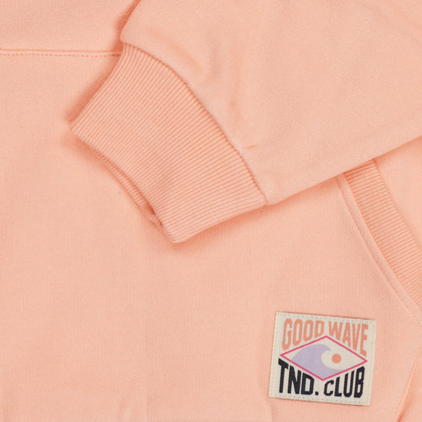 Koraaloranje unisex hoodie met kap van Tumble ’n Dry | Salty Hoodie Sweater in apricot blush van Tumble 'n Dry - verkrijgbaar bij Little Fashion Addict