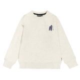 Gebroken witte jongenssweater met surfprint van Tumble ’n Dry | Seashore sweatshirt Off White Melange van Tumble 'n Dry - verkrijgbaar bij Little Fashion Addict