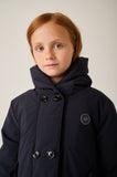 Madison meisjes winterjas donkerblauw met leopard voering | Ontdek Tumble 'n Dry bij Little Fashion Addict