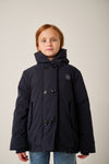 Madison meisjes winterjas donkerblauw met leopard voering | Ontdek Tumble 'n Dry bij Little Fashion Addict