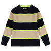 Warme jongenstrui met strepen Slide Sweater van Tumble ’n Dry | Slide Sweater Navy Blazer | Ontdek Tumble 'n Dry bij Little Fashion Addict