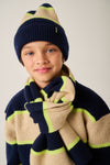 Warme jongenstrui met strepen Slide Sweater van Tumble ’n Dry | Slide Sweater Navy Blazer | Ontdek Tumble 'n Dry bij Little Fashion Addict