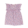 Lila jurkje van Wander & Wonder met bloemenprint en flutter mouwen voor meisjes. | Bryony Dress Lila disty | Verkrijgbaar bij Little Fashion Addict