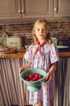 Lila jurkje van Wander & Wonder met bloemenprint en flutter mouwen voor meisjes. | Bryony Dress Lila disty | Verkrijgbaar bij Little Fashion Addict