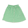 Meisjesrok van Wander & Wonder met jadegroene ruitjesprint en elastische taille. | Sun Skirt Gingham | Verkrijgbaar bij Little Fashion Addict