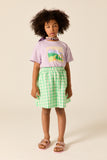 Lila T-shirt voor meisjes van Wander & Wonder met kleurrijke landschapsprint. | Ontdek Wander & Wonder bij Little Fashion Addict