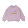 Lila sweater voor jongens en meisjes van Wander & Wonder met W&W's Lemonade-print en citroenen op de voorkant. | Ontdek Wander & Wonder bij Little Fashion Addict