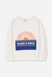 Witte oversized sweater met 'Mare e Sole' print voor jongens en meisjes vanaf 4 jaar, van het merk We Are Kids. Verkrijgbaar bij Little Fashion Addict.