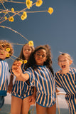 Combi Romy Dolce Vita Stripes | Playsuit met blauwe en roze strepen en elastische taille | Little Fashion Addict