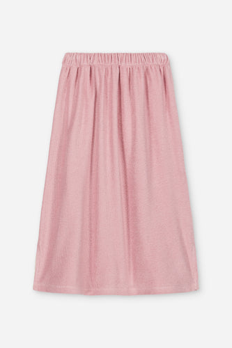 Jupe Lee Blush | lange lichtroze badstof rok van We Are Kids | Verkrijgbaar bij Little Fashion Addict