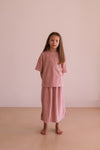 Jupe Lee Blush | lange lichtroze badstof rok van We Are Kids | Verkrijgbaar bij Little Fashion Addict