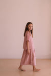 Jupe Lee Blush | lange lichtroze badstof rok van We Are Kids | Verkrijgbaar bij Little Fashion Addict