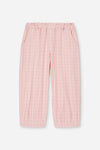 Pantalon Elia Pink Checks van We Are Kids – Vrolijke lichtroze meisjesbroek met ruitjespatroon, gemaakt van biologisch katoen | Verkrijgbaar bij Little Fashion Addict