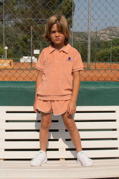 Short Juju Terry in het oudroze voor jongens en meisjes vanaf 4 jaar uit de collectie Mare e Sole van We Are Kids. Verkrijgbaar bij Little Fashion Addict.