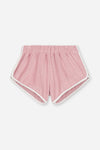 Short Juju Blush | Lichtroze short in badstof voor meisjes met contrasterende boord van We Are Kids | Little Fashion Addict