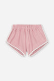 Short Juju Blush | Lichtroze short in badstof voor meisjes met contrasterende boord van We Are Kids | Little Fashion Addict