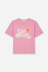 T-shirt Dylan Pink Sunshine van We are Kids met sunshine-print voor meisjes. | Tee Dylan Pink Sunshine van We Are Kids - Verkrijgbaar bij Little Fashion Addict.