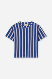 Tee Jordan Dolce Vita Stripes | Gestreepte T-shirt in badstof met losse pasvorm voor meisjes | Little Fashion Addict