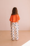 Top Bree Shiny Coral | zachte crop top in badstof koraal oranje voor meisjes We Are Kids | Verkrijgbaar bij Little Fashion Addict