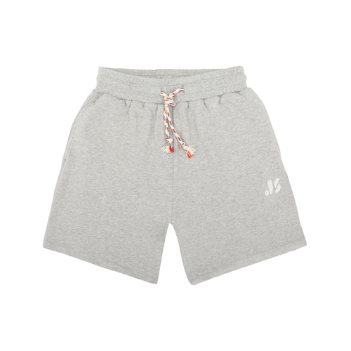 Grijze sweatshort voor jongens met kleurrijk trekkoord van Jenest | Verkrijgbaar voor jongens van 4 tot 10 jaar bij Little Fashion Addict