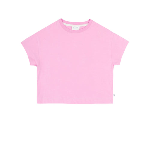 Livia T-shirt Fuchsia Pink van Jenest – roze meisjes T-shirt met bloemenprint op de rug | verkrijgbaar bij Little Fashion Addict