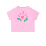 Livia T-shirt Fuchsia Pink van Jenest – roze meisjes T-shirt met bloemenprint op de rug | verkrijgbaar bij Little Fashion Addict