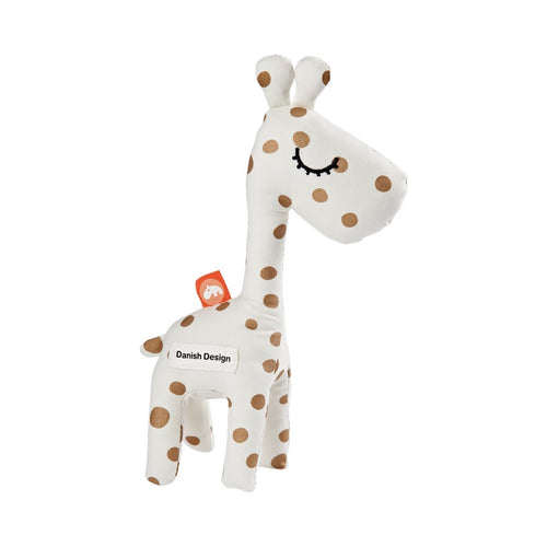 Rammelaar giraf Raffi - met gouden stippen - littlefashionaddict.com