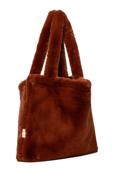 Little Fashion Addict - Studio Noos - Faux Fur Mom Bag - Kleur: Cacao- Verkrijgbaar bij Littlefashionaddict.com