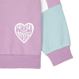 Hundred Pieces - Organic Cotton Color Block Sweatshirt - Kleur: Paars - Meisjesmode - Zomercollectie 2023 - Verkrijgbaar bij Littlefashionaddict.com